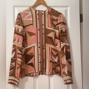 Emilio Pucci silk geometric blouse
